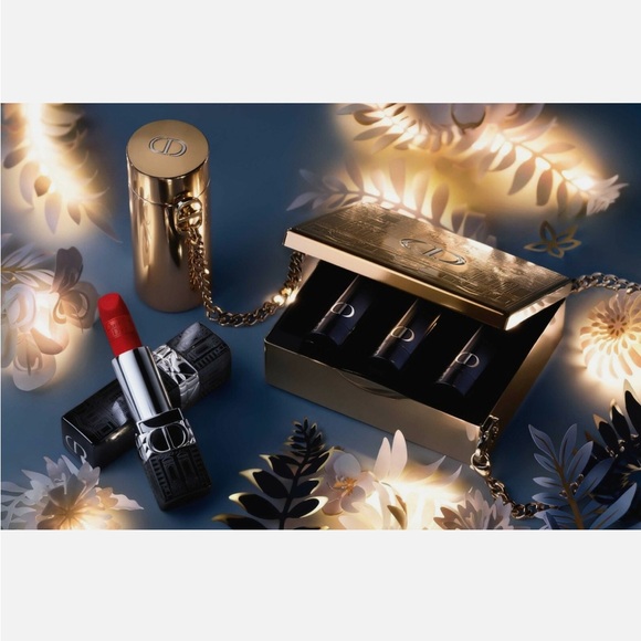 ROUGE DIOR NEW Sealed Limited Edition Minaudiere Lipstick Set Clutch Gold Red - Picture 13 of 14